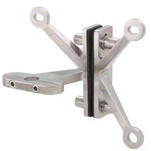CRL Left Hand Brushed Stainless Steel Three Arm Fin Mount Heavy-Duty Pivot Bracket Only