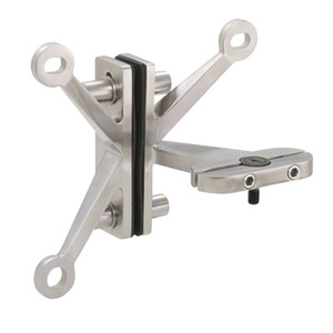 CRL  Right Hand 316 Brushed Stainless Steel Three Arm Fin Mount Heavy-Duty Spider Fitting Pivot