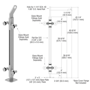 CRL Brushed Stainless Custom P2 Series 180 Degree Center Post Railing Kit