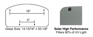 CRL/SFC 17 x 32 NewPort Sunroof High Performance Solar Glass With RL110 Latch