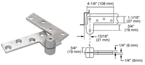 Rixson® Satin Chrome Finish 3/4" Offset Top Pivot