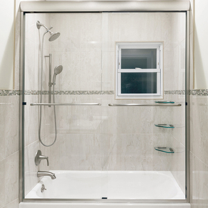 CRL Brushed Nickel 60" x 72" Cottage DK Series Sliding Shower Door Kit with Metal Jambs for 1/4" Glass