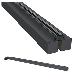 CRL Black Powder Coated Custom Size Single Door Glass-to-Wall Floating Header with Fin Brackets