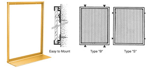 CRL Gold Anodized Custom Size Aluminum Mirror Frame With Shelf