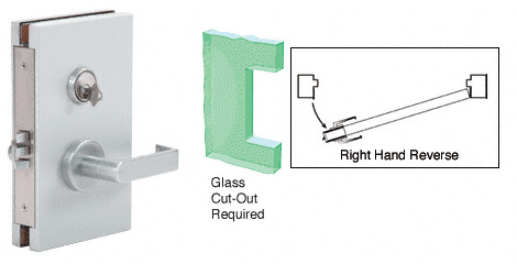 CRL Satin Anodized 6" x 10" RHR Center Lock With Deadlatch in Class Room Function