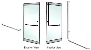 CRL-Blumcraft® Polished Stainless Left Hand Reverse Rail Mount "A" Exterior Dummy Handle