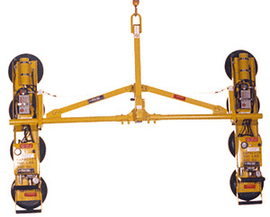 CRL Wood's Powr-Grip® DC Model Double Channel 7' Spread Vacuum Lifting Frame - 1,200 Pound Capacity - For Rough Material