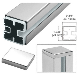 CRL Polished Stainless End Barrier Post Kit - Custom Height