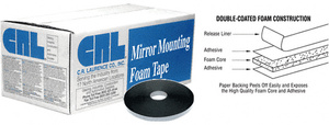 CRL Black 1/16" x 1/2" All-Purpose Foam Mounting Tape