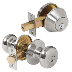 CRL Satin Nickel Parkland Steel Security Door Combination Lock Set