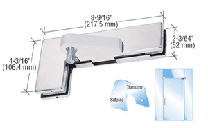 CRL Polished Stainless Right Offset Sidelite Mounted Transom Patch Fitting