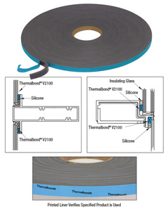 CRL 1/8" x 3/8" Saint-Gobain/Norton V2100 Thermalbond® Structural Glazing Spacer Tape
