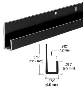 CRL Gloss Black Electro-Static Paint 1/4" Standard Aluminum J-Channel