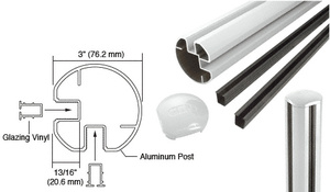 CRL Sky White AWS 3" Diameter Round 90 Degree 72" Corner Post Kit