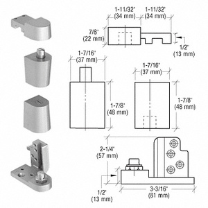 CRL Aluminum Offset Left Hand 0P70 Series Pivot Set