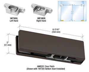 CRL Oil Rubbed Bronze LH European Bottom Door Patch Fitting