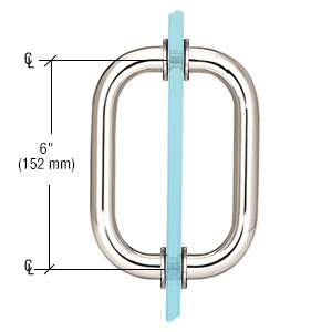 CRL Polished Nickel 6" Back-to-Back Solid Brass 3/4" Diameter Pull Handles with Metal Washers