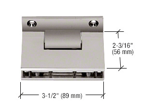 CRL Brushed Nickel Geneva 3-Point Movable Square Style Transom Clamp