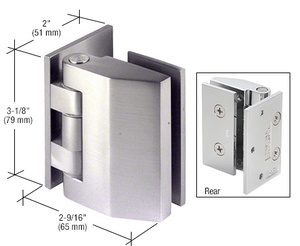 CRL Brushed Nickel Regal 037 Series Wall Mount Offset Back Plate Hinge