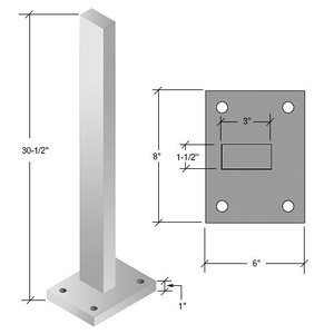 CRL 30" Silver Metallic Cielo Solid Stanchion