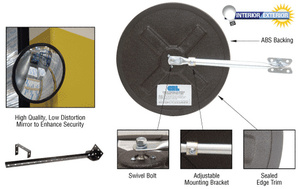 CRL 26" Diameter Circular Heavy-Duty Clear Plexiglas Convex Mirror