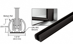 CRL Matte Black 241" Bottom Rail Only for the Aluminum Windscreen System