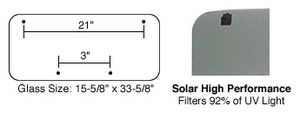 CRL/SFC 17 x 35 AutoPort Sunroof High Performance Solar Replacement Glass