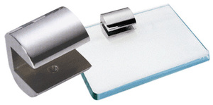CRL Chrome 1-1/4" Long No-Drill Shelf Clamp for 3/8" Glass
