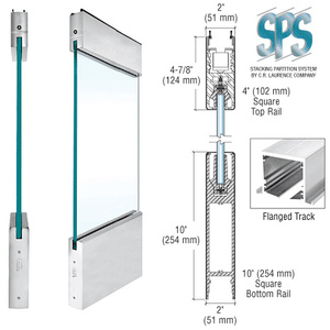 CRL Brushed Stainless Type 2 Flanged SPS With 4" Square Rail on the Top and 10" Square Rail on the Bottom