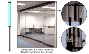 CRL Black Bronze Anodized Overhead Track Sliding Door System