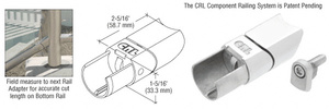 CRL 316 Polished Stainless CRS Adjustable Upper Adaptor for Sloped Bottom Rail Use on Stairs