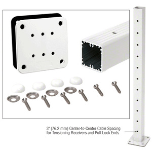 CRL Sky White 42" Tall Cable Post Kit Prepped for Flip-Toggle End