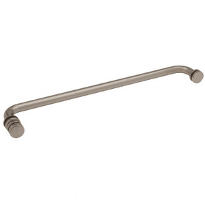 CRL Brushed Nickel 18" Towel Bar with Contemporary Knob