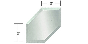 CRL Clear Mirror Glass 2" Emerald Corner Beveled on All 6 Sides