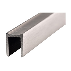 Brushed Nickel 95" (2.49 m) High Profile Aluminum Glazing Channel for 3/8" Glass