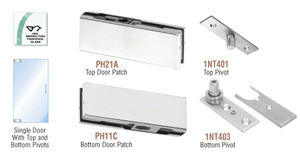 CRL Satin Anodized European Patch Door Kit - Without Lock