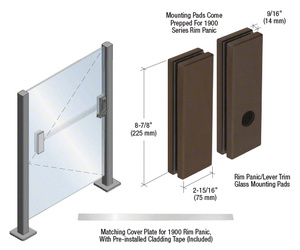 CRL Dark Bronze Lever Trim Glass Mounting Pad for 1900 Series Rim Panic