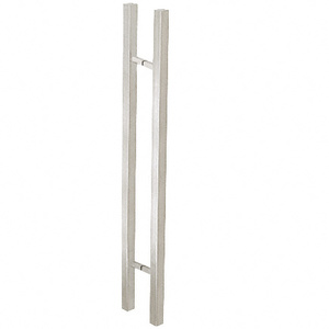 CRL Brushed Stainless Glass Mounted Square Ladder Style Pull Handle with Square Mounting Posts - 48"