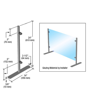 Round Portable Partition End Post, 24” (610 mm)