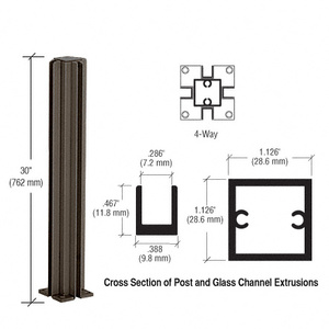 CRL Duranodic Bronze 30" 4-Way Design Series Partition Post