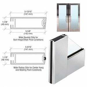 CRL 5-1/2" Satin Anodized Wide Stile Clad Full Framed Door