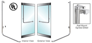 CRL-Blumcraft® Brushed Stainless Left Hand Swing Rail Mount Keyed Access "D" Exterior Top Securing Electronic Egress Control Handle