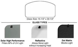 CRL/SFC 17 x 32 Genesis Sunroof Solar High Performance Glass with Hardware