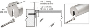 CRL Brushed Stainless Stabilizing End Cap for 1-1/2" Cap Railing