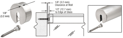 CRL Brushed Stainless Stabilizing End Cap for 1.66" Cap Railing