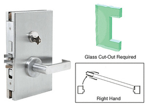 CRL Satin Anodized 6" x 10" RH Center Lock With Deadlatch in Entrance Lock Function