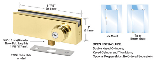 CRL Brass AMR Series Patch Lock