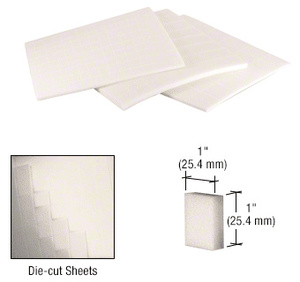 1/8 x 1 x 1 Double Sided Adhesive Foam Squares: White