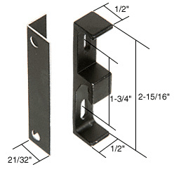 CRL Black 1/2" Wide Lock Keeper with 1-3/4" Screw Holes