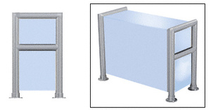 CRL Brushed Stainless Elegant 149 Series 1-1/2" Tubing Glass On Top, Shelf, Front, and One End or Both Ends Sneeze Guard
